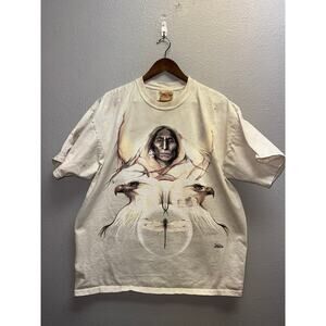 Vintage The Mountain Native American Shirt Eagle Art Marie Buchfink 2001 XL